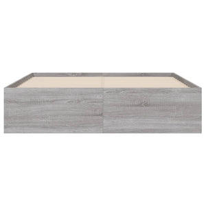 vidaXL Bed Frame with Drawers Grey Sonoma 120x190 cm Engineered Wood