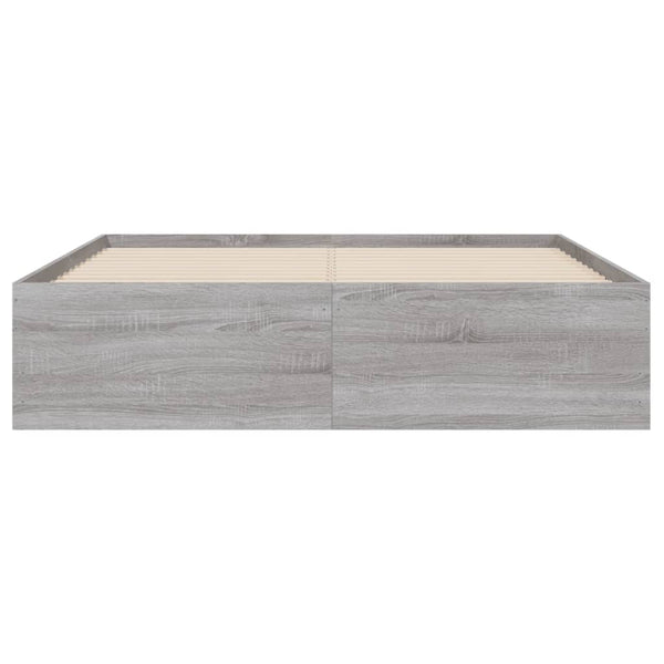 vidaXL Bed Frame with Drawers Grey Sonoma 120x190 cm Engineered Wood