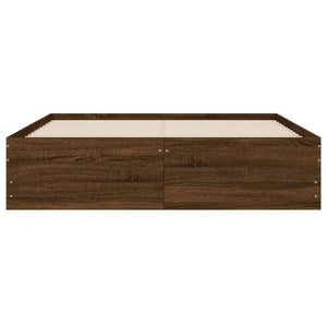 vidaXL Bed Frame with Drawers Brown Oak-Effect 120x190 cm