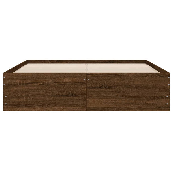 vidaXL Bed Frame with Drawers Brown Oak-Effect 120x190 cm