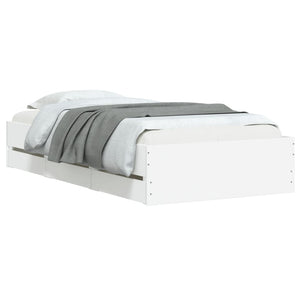 vidaXL Bed Frame with Drawers White 90x190 cm Engineered Wood