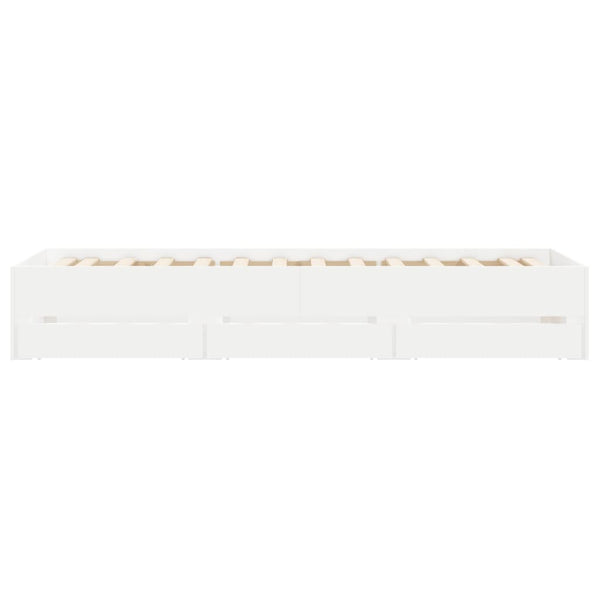 vidaXL Bed Frame with Drawers White 90x190 cm Engineered Wood