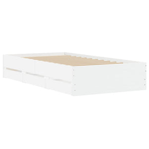 vidaXL Bed Frame with Drawers White 90x190 cm Engineered Wood