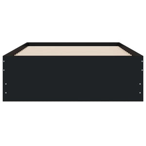 vidaXL Bed Frame with Drawers Black 90x190 cm Engineered Wood