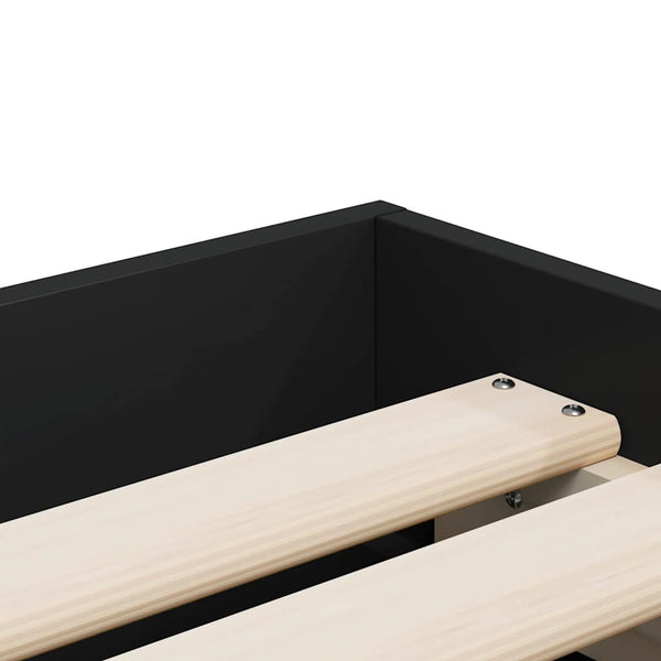 vidaXL Bed Frame with Drawers Black 90x190 cm Engineered Wood