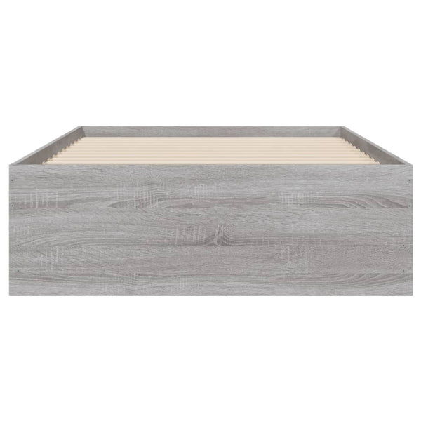 vidaXL Bed Frame with Drawers Grey Sonoma 90x190 cm Engineered Wood