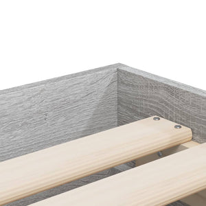 vidaXL Bed Frame with Drawers Grey Sonoma 90x190 cm Engineered Wood