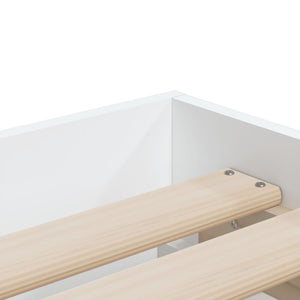 vidaXL Bed Frame with Drawers White 75x190 cm Engineered Wood