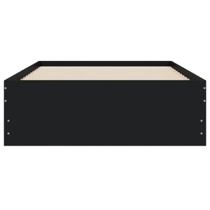 vidaXL Bed Frame with Drawers Black 75x190 cm Engineered Wood