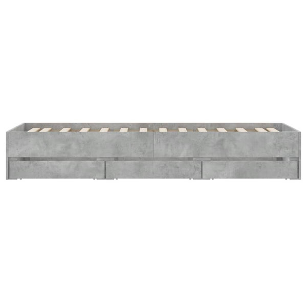 vidaXL Bed Frame with Drawers Concrete Grey 75x190 cm Engineered Wood