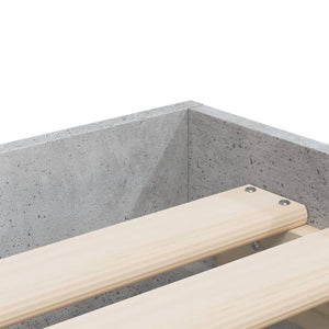 vidaXL Bed Frame with Drawers Concrete Grey 75x190 cm Engineered Wood