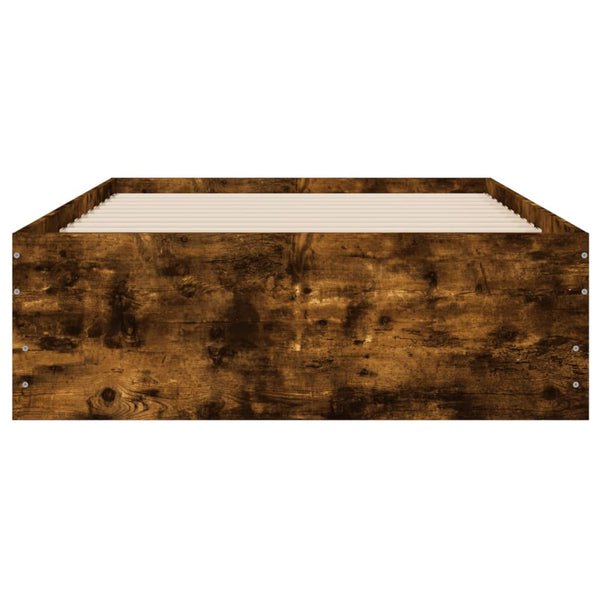 vidaXL Bed Frame with Drawers Smoked Oak 75x190 cm Engineered Wood