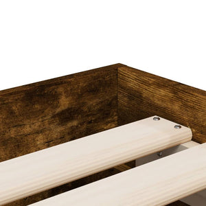 vidaXL Bed Frame with Drawers Smoked Oak 75x190 cm Engineered Wood