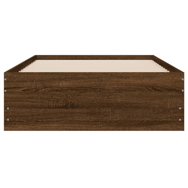 vidaXL Bed Frame with Drawers Brown Oak-Effect 75x190 cm