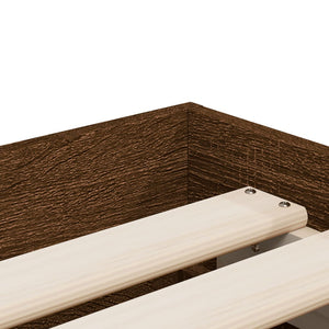 vidaXL Bed Frame with Drawers Brown Oak-Effect 75x190 cm