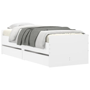 vidaXL Bed Frame with Drawers White 100x200 cm