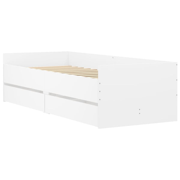vidaXL Bed Frame with Drawers White 100x200 cm