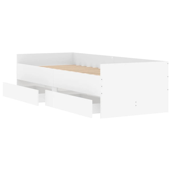 vidaXL Bed Frame with Drawers White 100x200 cm