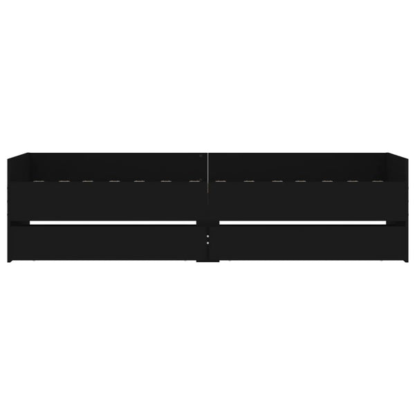 vidaXL Bed Frame with Drawers Black 100x200 cm