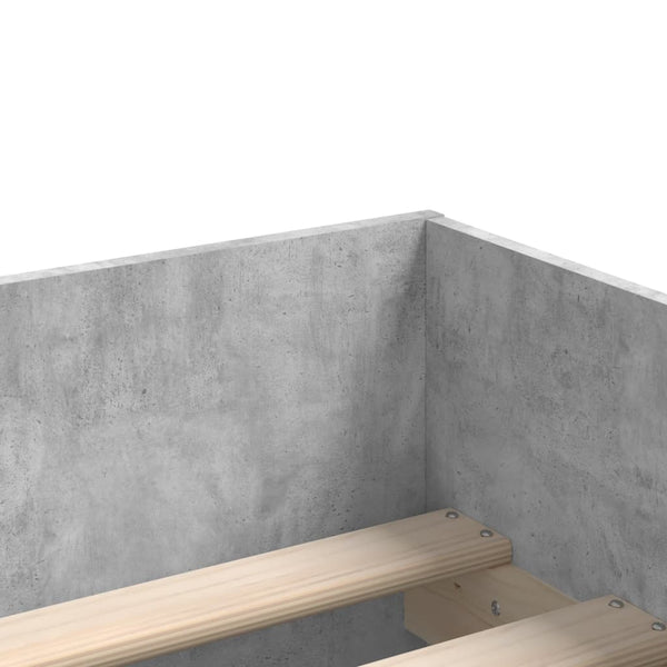 vidaXL Bed Frame with Drawers Concrete Grey 100x200 cm