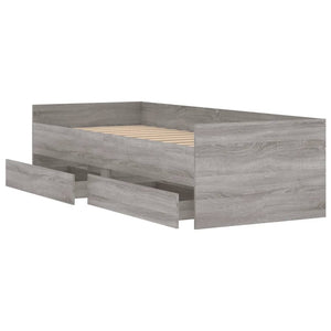 vidaXL Bed Frame with Drawers Gray Sonoma 100x200 cm