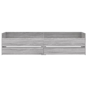 vidaXL Bed Frame with Drawers Gray Sonoma 100x200 cm