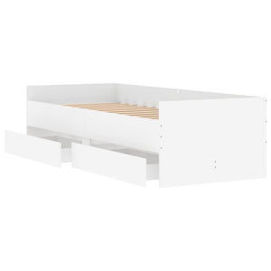 vidaXL Bed Frame with Drawers White 90x200 cm