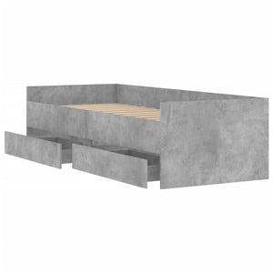 vidaXL Bed Frame with Drawers Concrete Grey 90x200 cm