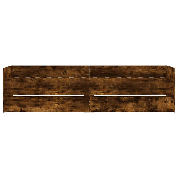 vidaXL Bed Frame with Drawers Smoked Oak 90x200 cm