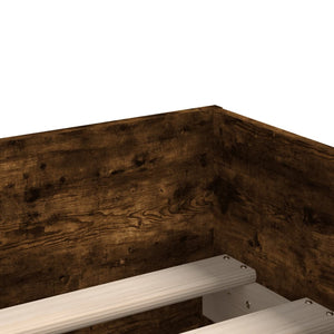 vidaXL Bed Frame with Drawers Smoked Oak 90x200 cm