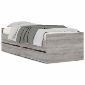 vidaXL Bed Frame with Drawers Grey Sonoma 90x200 cm