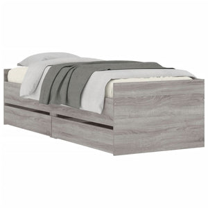 vidaXL Bed Frame with Drawers Grey Sonoma 90x200 cm