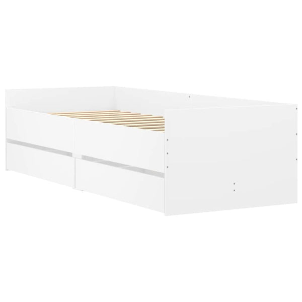 vidaXL Bed Frame with Drawers White 90x190 cm