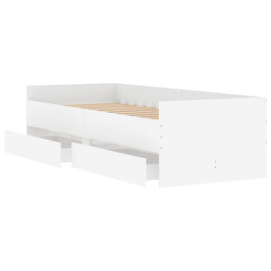 vidaXL Bed Frame with Drawers White 90x190 cm