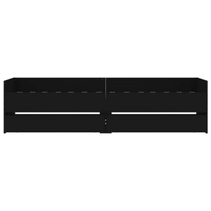 vidaXL Bed Frame with Drawers Black 90x190 cm