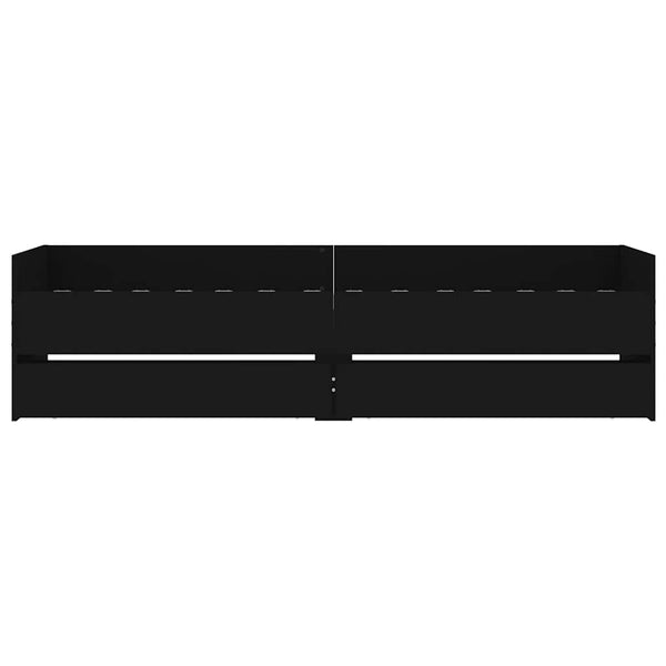 vidaXL Bed Frame with Drawers Black 90x190 cm