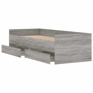 vidaXL Bed Frame with Drawers Grey Sonoma 90x190 cm