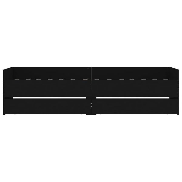 vidaXL Bed with Drawers Black 75x190 cm
