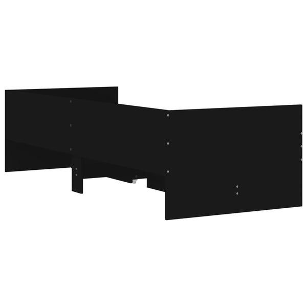 vidaXL Bed with Drawers Black 75x190 cm