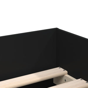 vidaXL Bed with Drawers Black 75x190 cm
