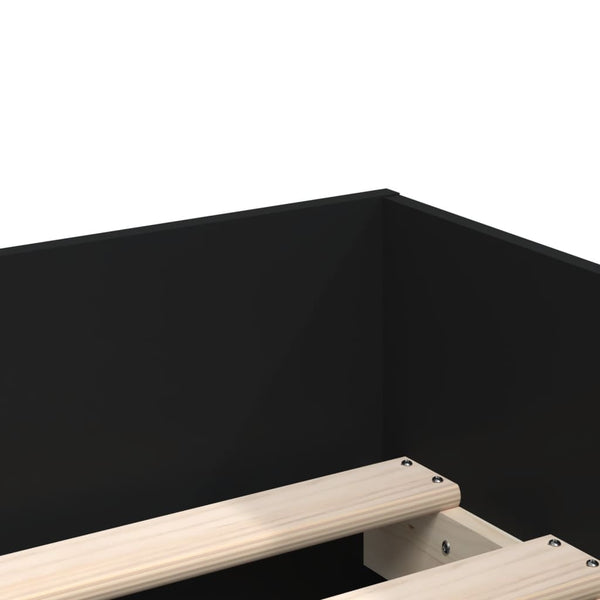 vidaXL Bed with Drawers Black 75x190 cm