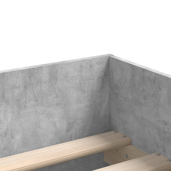 vidaXL Bed with Drawers Concrete Gray 75x190 cm