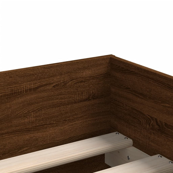 vidaXL Bed with Drawers Brown Oak-look 75x190 cm