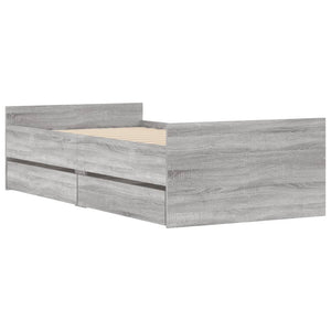 vidaXL Bed with Drawers Grey Sonoma 75x190 cm