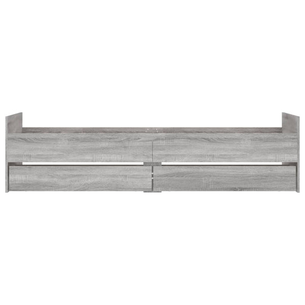 vidaXL Bed with Drawers Grey Sonoma 75x190 cm
