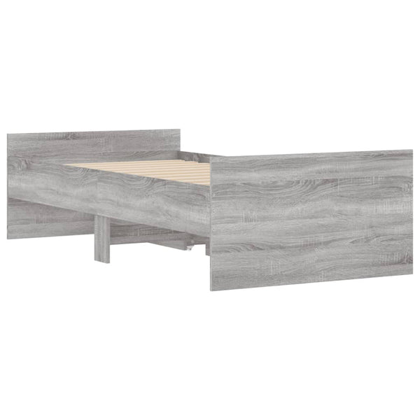 vidaXL Bed with Drawers Grey Sonoma 75x190 cm