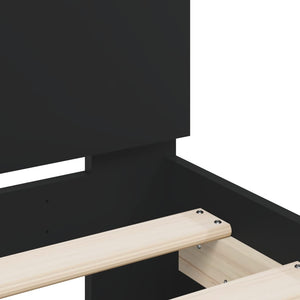 vidaXL Bed Frame with Headboard Black 200x200 cm Engineered Wood