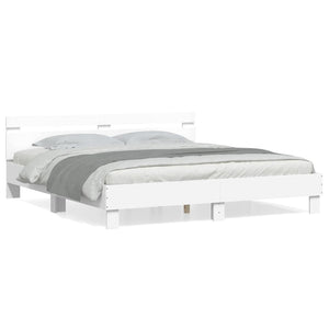vidaXL Bed Frame with Headboard White 180x200 cm Engineered Wood