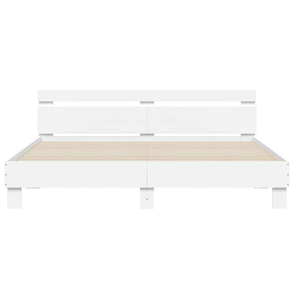 vidaXL Bed Frame with Headboard White 180x200 cm Engineered Wood