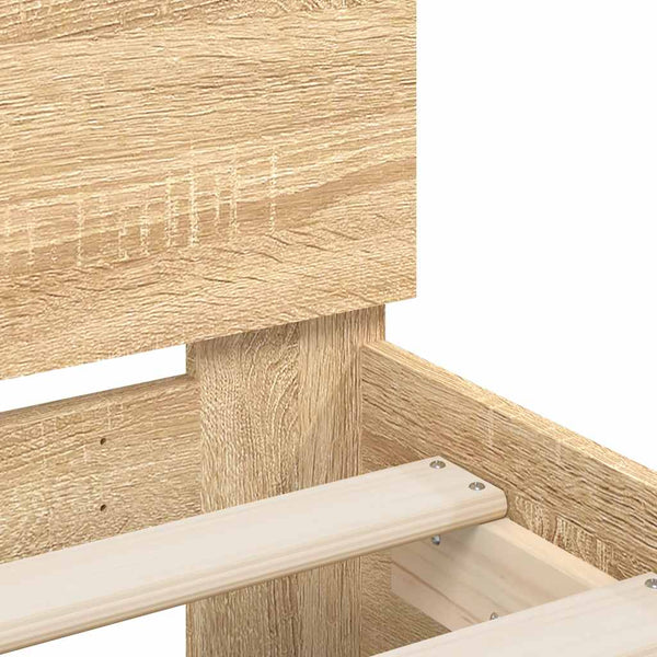 vidaXL Bed Frame with Headboard Sonoma Oak 180x200 cm Engineered Wood